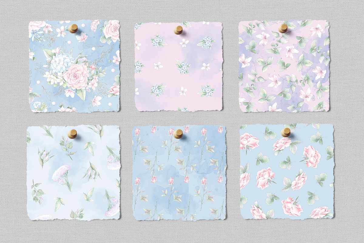 Delicate roses  flowers. Patterns, a Pattern Graphic by Yuliya Art (Photo 5 of 9)