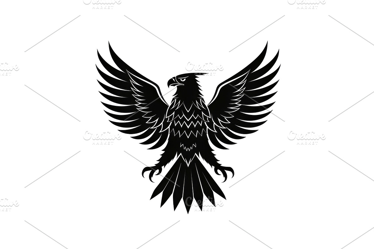 Black Eagle Silhouette with, an Illustration by tilialucida