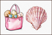 Vintage Beach Clipart, an Illustration by Sublimation Artist (Thumbnail 3 of 6)