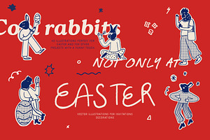 Easter rabbit vector illustrations