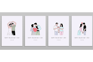 Valentine day congratulations cards, a Person Illustration by YummyBuum