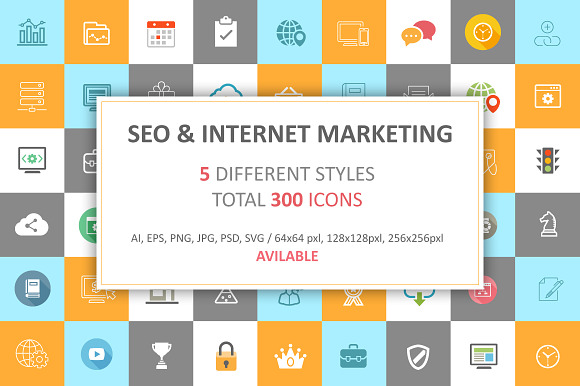 Seo Internet Marketing Icons