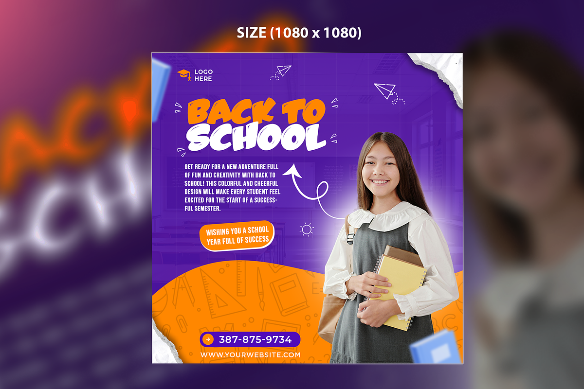 Back To School Social Media Design, a Social Media Template by presetsroom (Photo 2 of 3)
