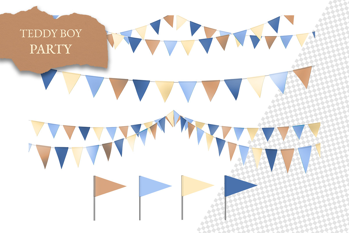 Triangle Party Flags – Clipart Pack, an Illustration by aniunova (Photo 3 of 6)