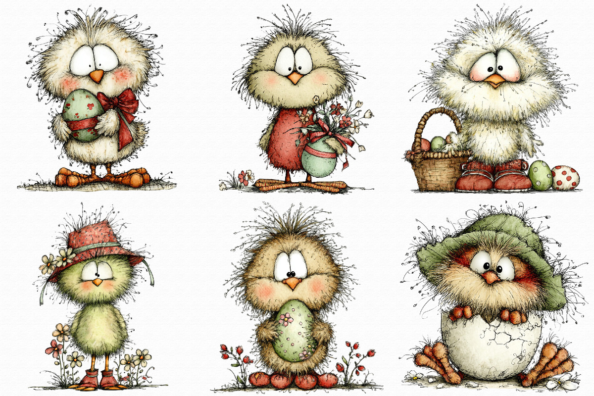 Whimsical Easter Chick Clipart, an Illustration by Libby Wishes (Photo 6 of 6)