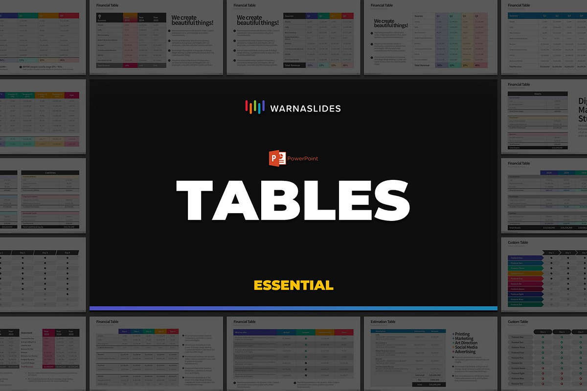Financial Table PowerPoint Templates, a Presentation Template by Warna Works (Photo 2 of 10)