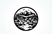 60 Eco Globe Landscape Silhouette, a Technology Illustration by Amazin_art (Thumbnail 44 of 44)