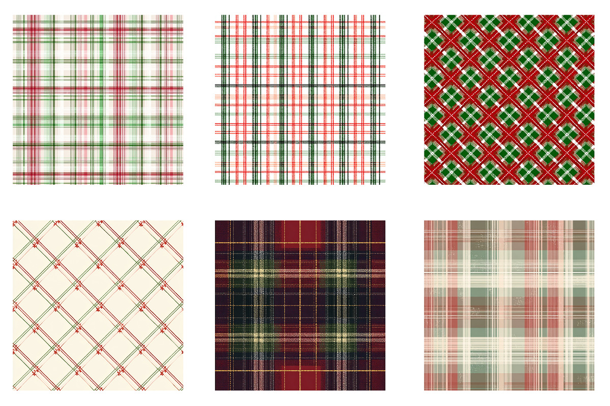Christmas Gingham Plaid Digital Pape, an Illustration by Designworld (Photo 4 of 6)
