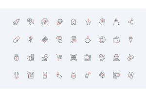 Online shopping order basket icons, an Object Illustration by Lemberg Vector