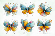Whimsical Summer Butterfly Clipart, an Animal Illustration by Creative Art (Thumbnail 2 of 8)