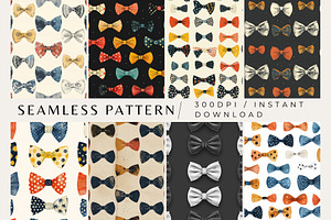 8 Bowtie Seamless Patterns