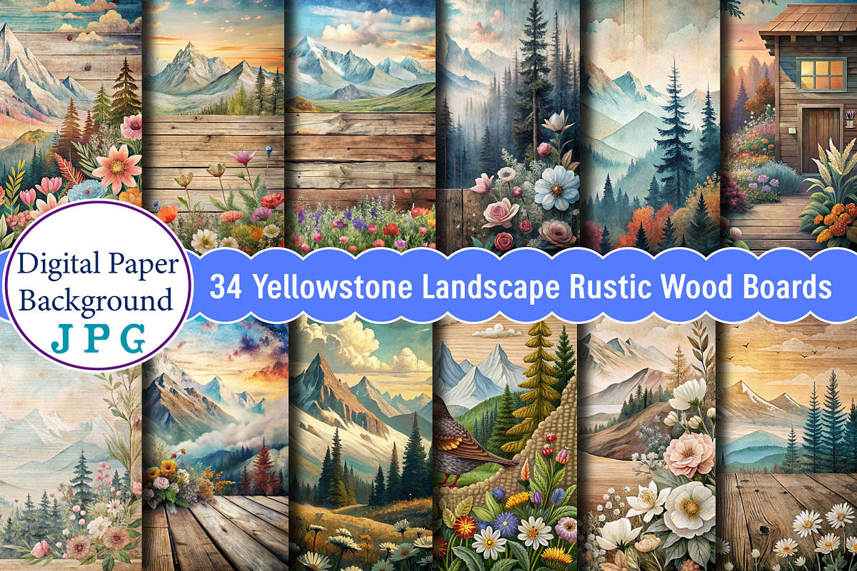 Yellowstone Landscape Rustic Wood, a Background Photo by Wow Magic (Photo 1 of 2)