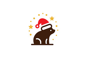 Festive Christmas Bear Icon, a Branding & Logo Template by Vectorium Studio