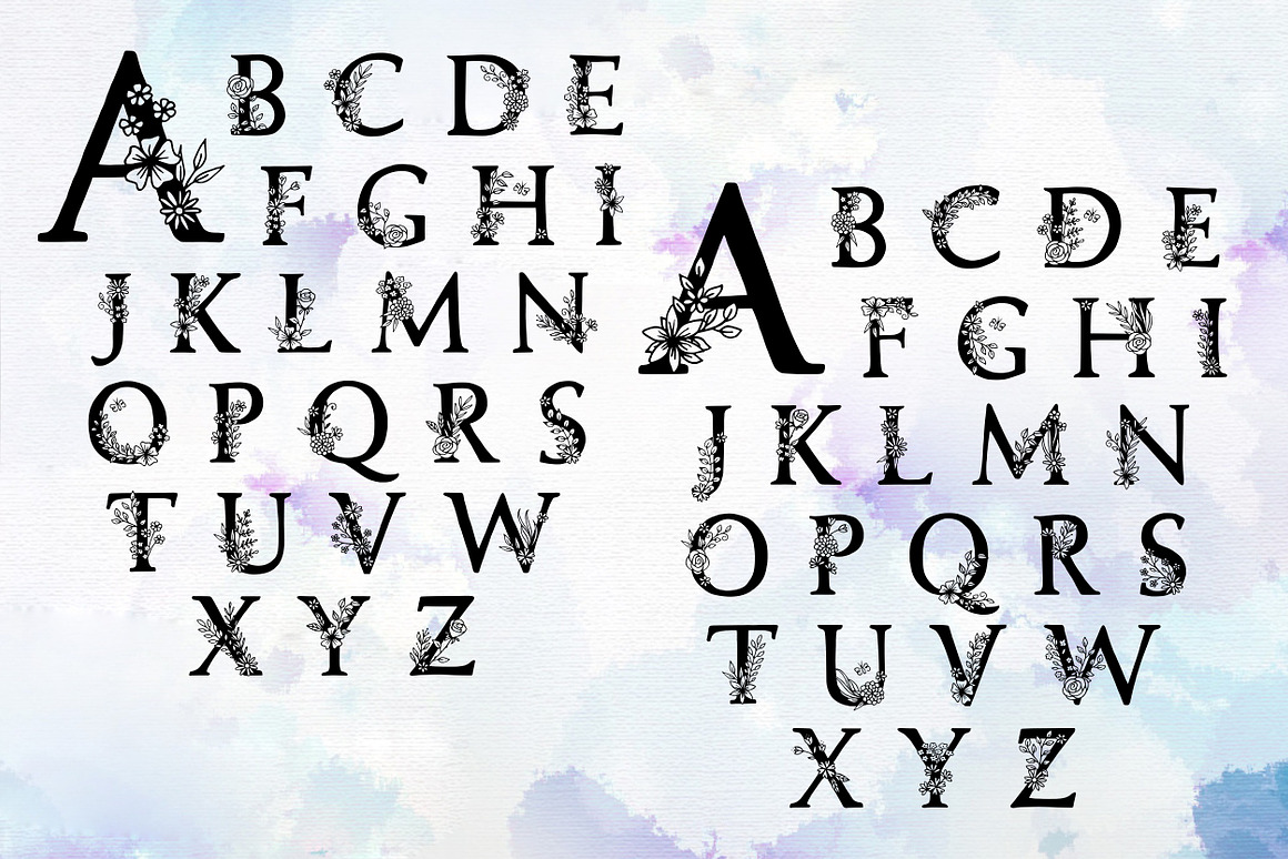 Bahor - Floral Spring Typeface, a Serif Font by Franzi draws (Photo 2 of 5)