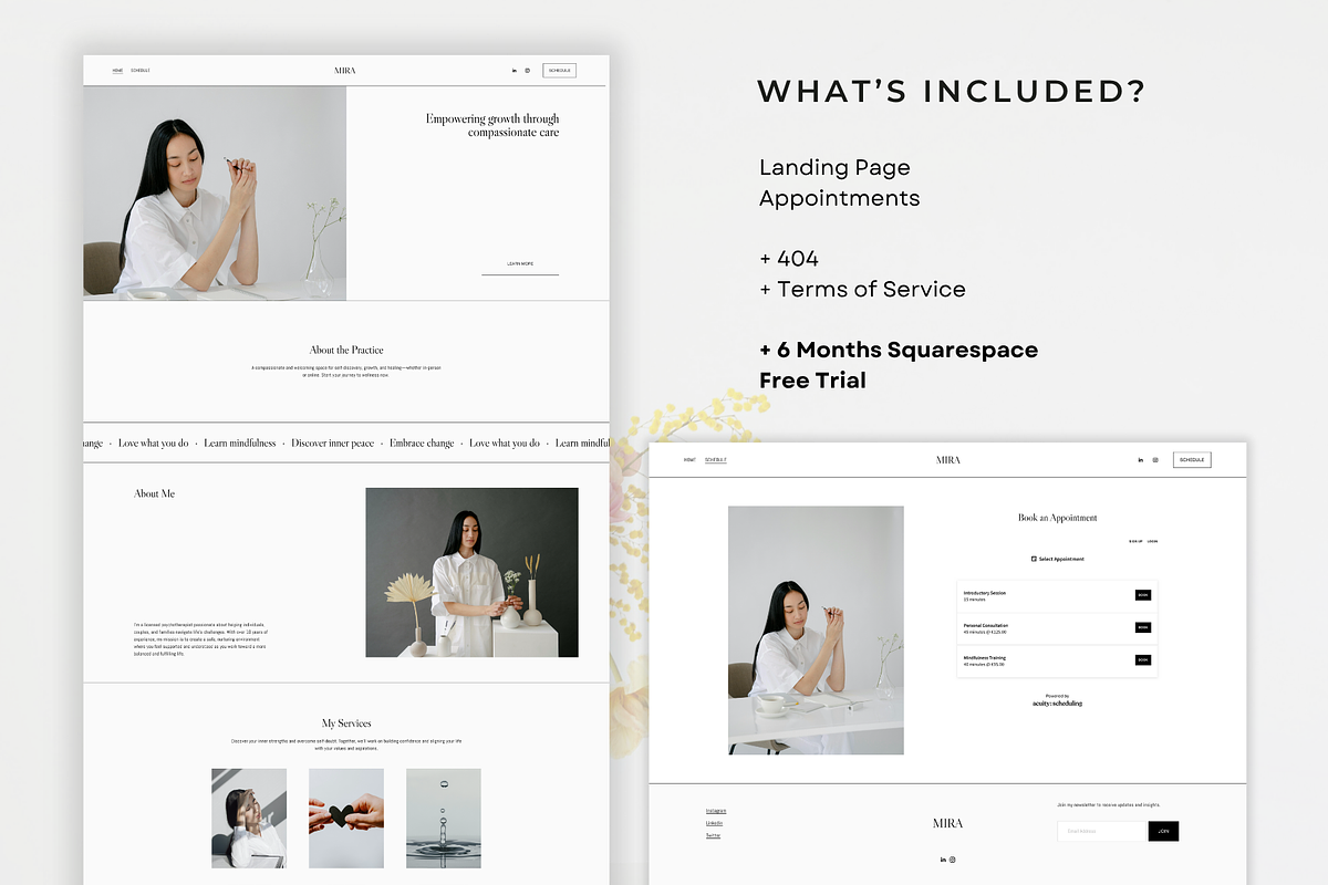 Squarespace Therapist Website Template preview 3