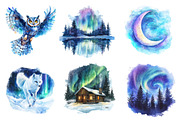 Enchanted Northern Lights Clipart, an Illustration by CreationArt (Thumbnail 2 of 5)