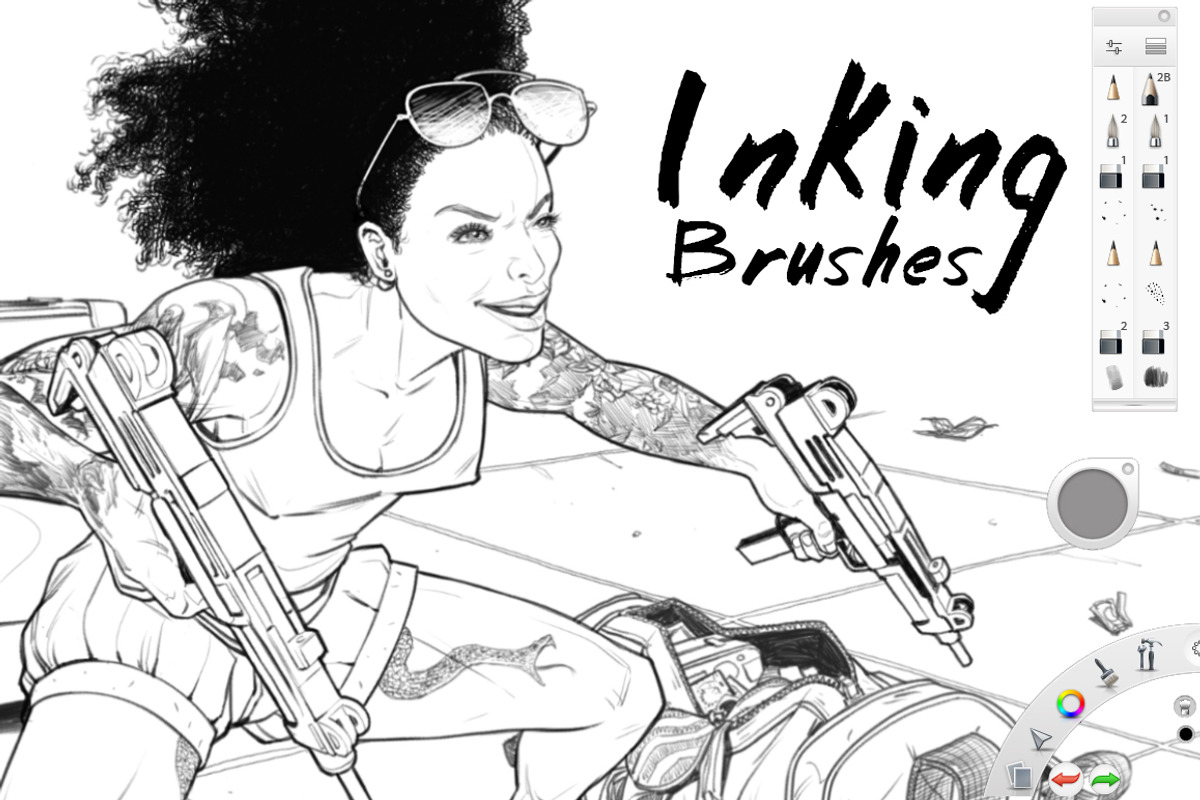 18 Line Art Brushes 4 SketchBook Pro, a Brush Add-On by Komiksman's Digital Goods (Photo 3 of 6)
