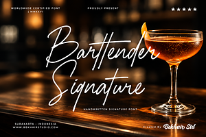Bartender Signature Handwritten Font