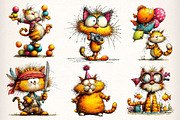 Whimsical Funny Cat Clipart Png, an Illustration by Dream Creation (Thumbnail 5 of 6)