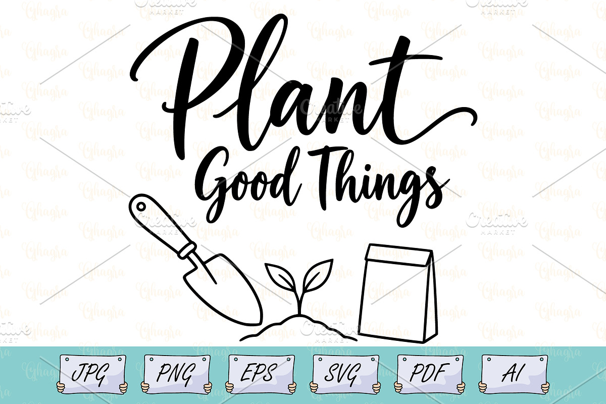 Plant Good Things Garden Line Art, an Object Illustration by Ghagra (Photo 1 of 7)