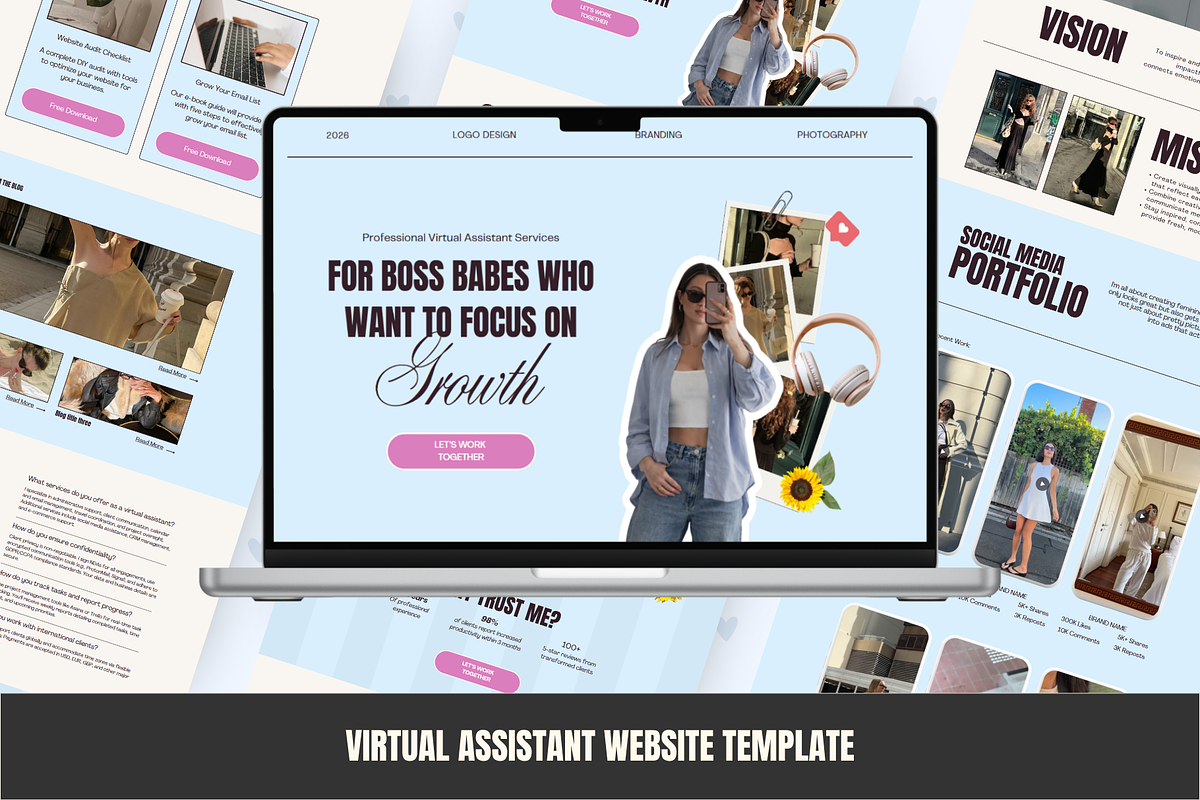 Canva Social Media Manager Portfolio, a Landing Page Template by GlamWebDesigns (Photo 1 of 8)