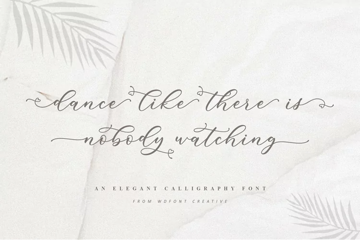 Nadia Script | Lovely Calligraphy, a Script Font by WDfont (Photo 8 of 10)