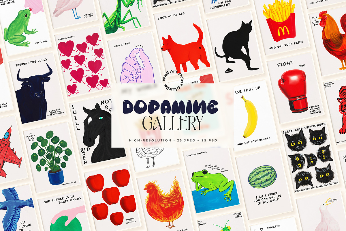 Dopamine Gallery: Poster Bundle 4, a Graphic by Wall Art Print Studio (Photo 2 of 18)