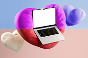Valentine's Day Laptop Mockup, a Mac Mockup by TandemStock (Thumbnail 3 of 4)