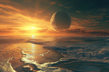 A captivating image of the sun desce, a Photo by Iftikhar Alam