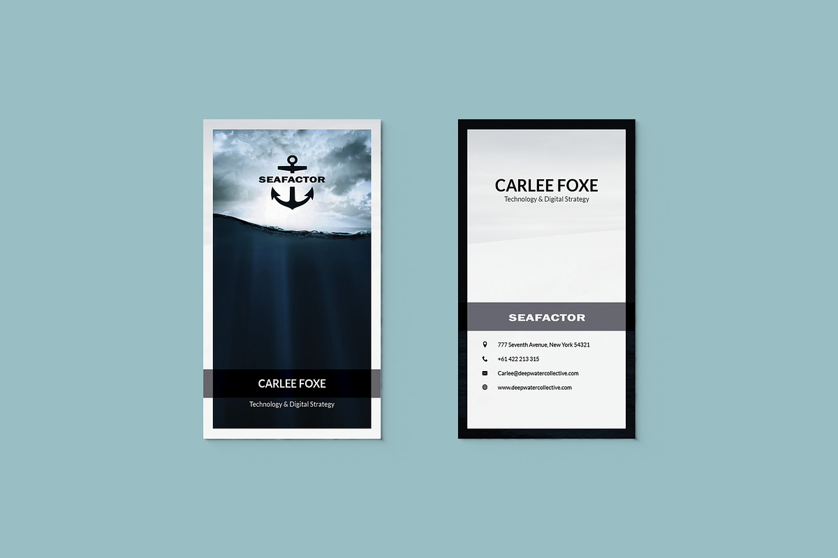 Sea Business Card, a Business Card Template by Nikolozgraphic (Photo 1 of 4)