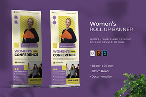 Women's Conference - Roll Up Banner, a Print Template by VUNIRA