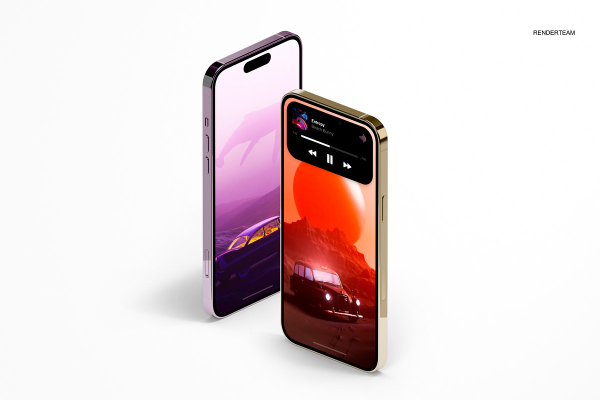 iPhone 14 Pro Mockup Set, an iPhone Mockup by Renderteam (Photo 6 of 7)