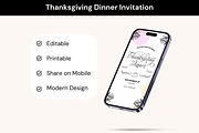 Thanksgiving Dinner Invitation, an Invitation Template by Adored Templates (Thumbnail 1 of 10)