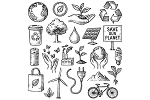 Eco Friendly Icons Collection, an Object Graphic by nikagraphic