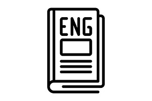 Eng education black icon, an Outline Icon by Creative priyanka