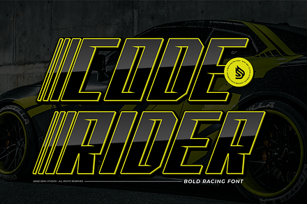 Code Rider | Bold Racing Font, a Font by Denustudios