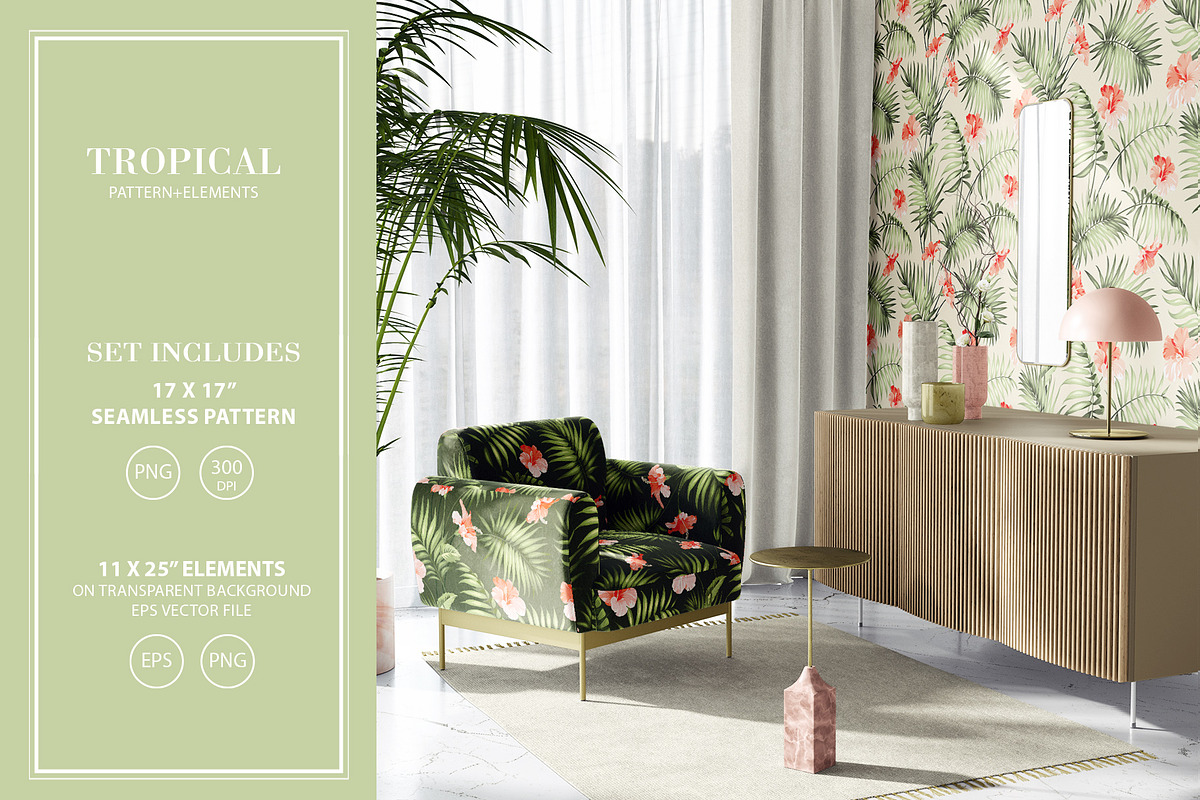 50% OFF! Tropical flowers & element, a Decorative Illustration by Kotkoa (Photo 2 of 6)