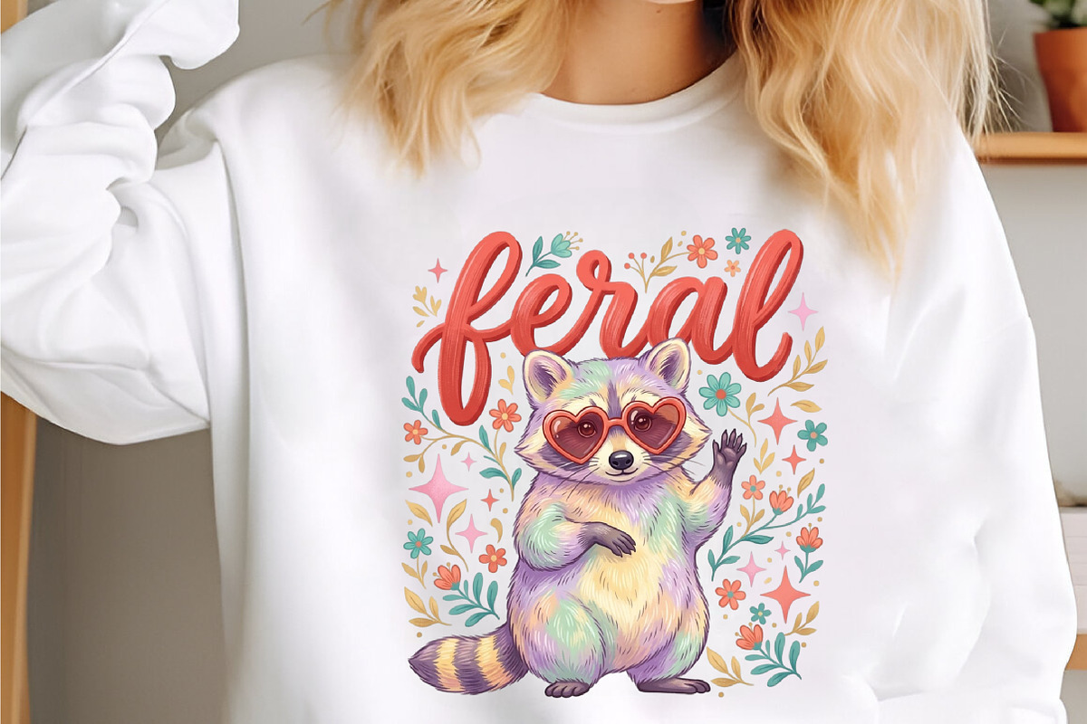 Summer Raccoon Preppy Hand Drawn PNG, a Seasonal Illustration by designcity5 (Photo 2 of 4)