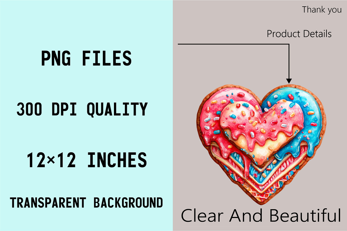 Valentine's Love Cookie Clipart Bun, an Illustration by SVGArt (Photo 4 of 9)