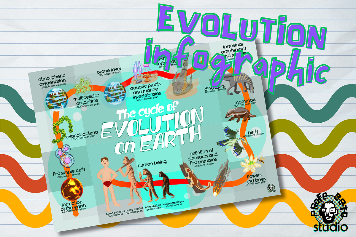 Life Evolution Infographic for kids