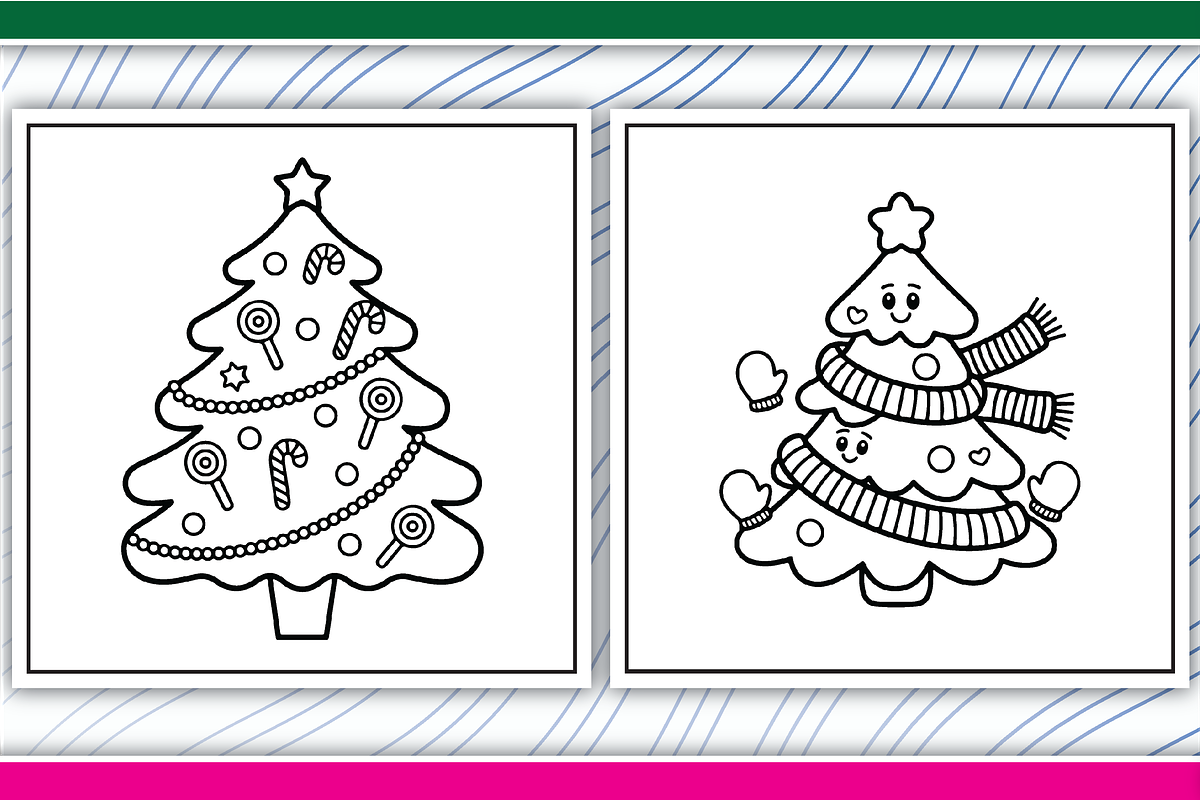 Christmas Tree Coloring Pages, an Illustration by LightExpress (Photo 2 of 7)