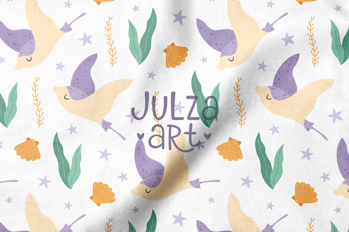 Ocean Seamless Patterns Pack, a Pattern Graphic by JulzaArt (Photo 11 of 11)