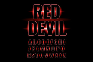 Red neon glowing alphabet. Letters, an Icon by Sunny