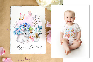 Easter Watercolor Bunny Clipart