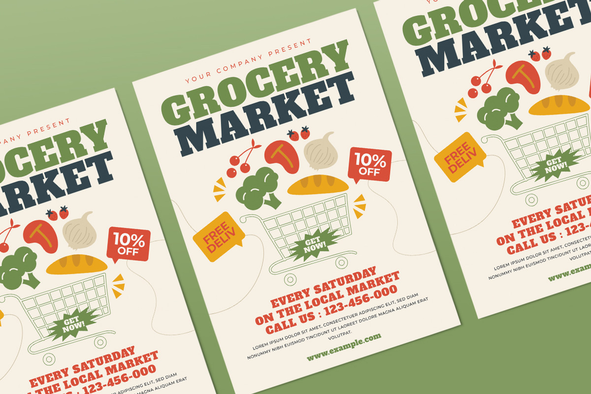 Grocery Market Instagram Post Flyer, a Flyer Template by Tokosatsu (Photo 2 of 3)