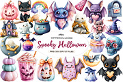 Cute Pastel Spooky Halloween Clipart, an Illustration by CreationArt (Thumbnail 1 of 5)