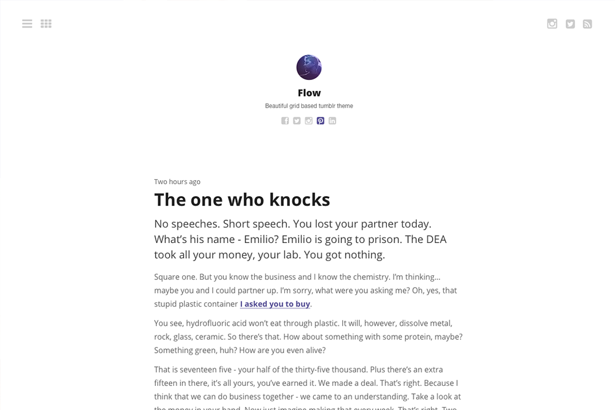 Flow tumblr theme, a Websites & App Template by Pixel Revel (Photo 3 of 4)