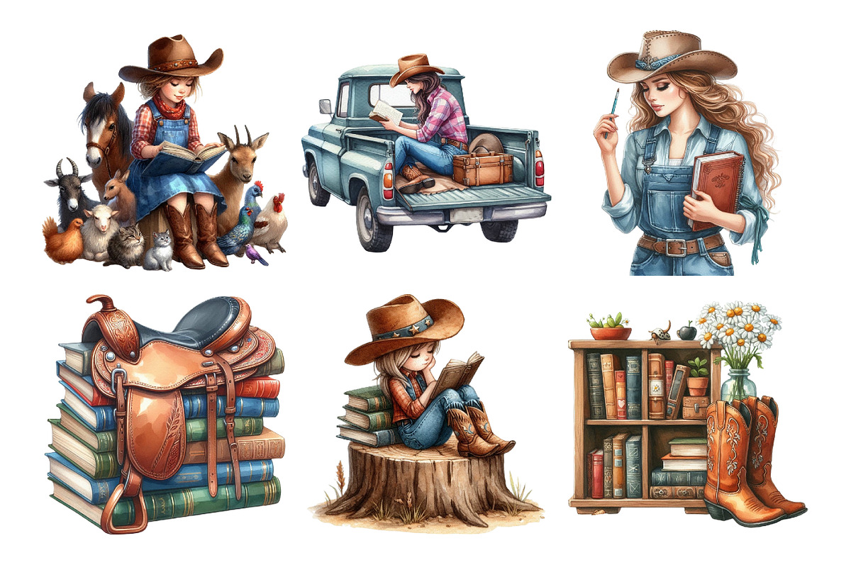 Western Cowgirl Book Clipart, an Illustration by Daily.Designs (Photo 5 of 5)