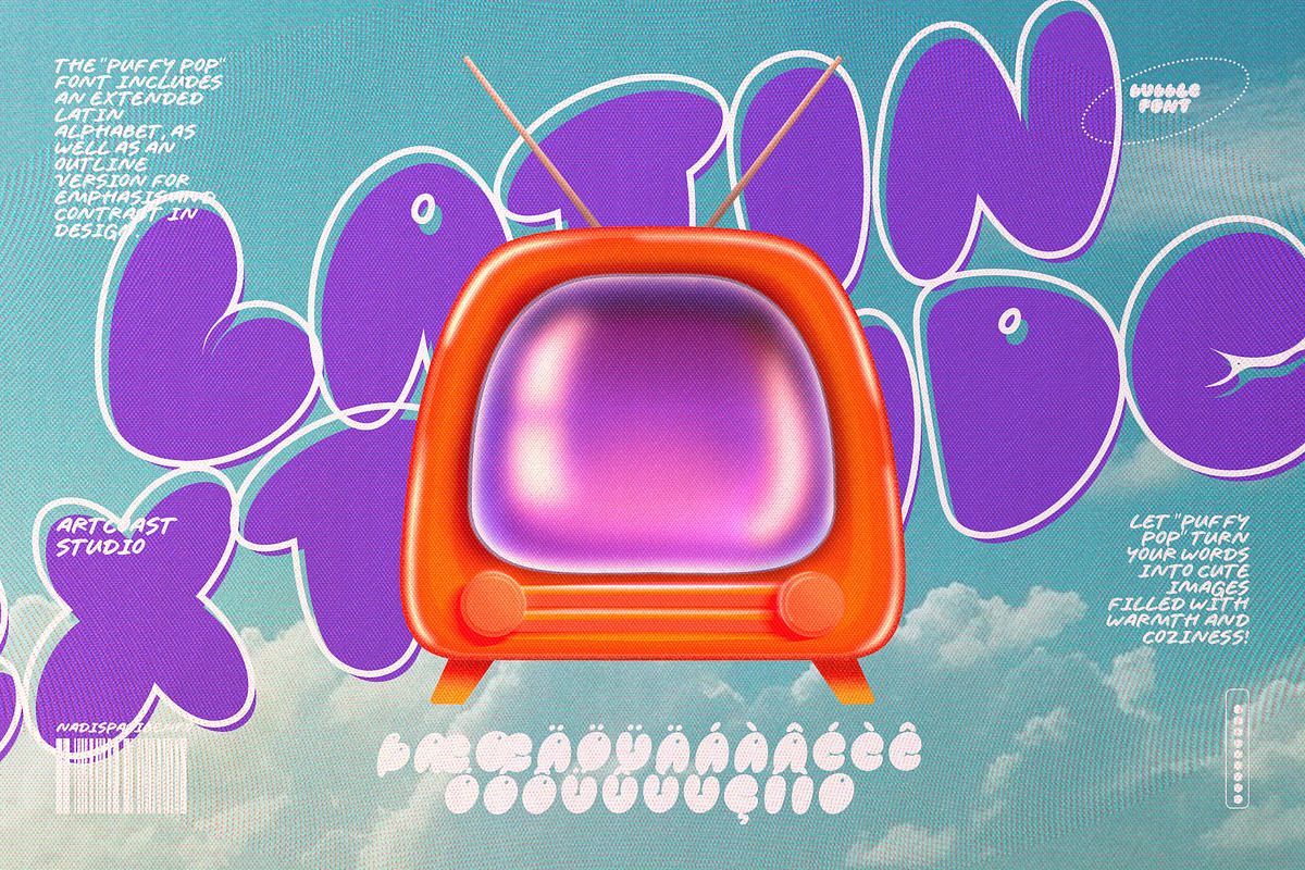PUFFY POP BUBBLE FONT DUO, a Handwritten Font by Artcoast Fonts (Photo 4 of 12)