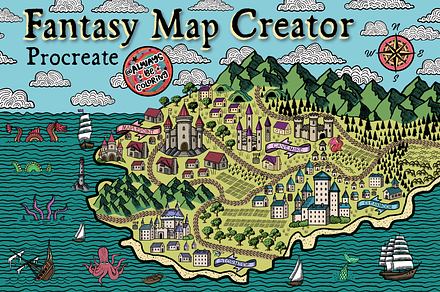Procreate Fantasy Map Creator Bundle